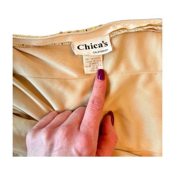 Vintage Gold Sequin Halter Evening Gown – Chica’s California – Size S – Made in - Picture 5 of 6